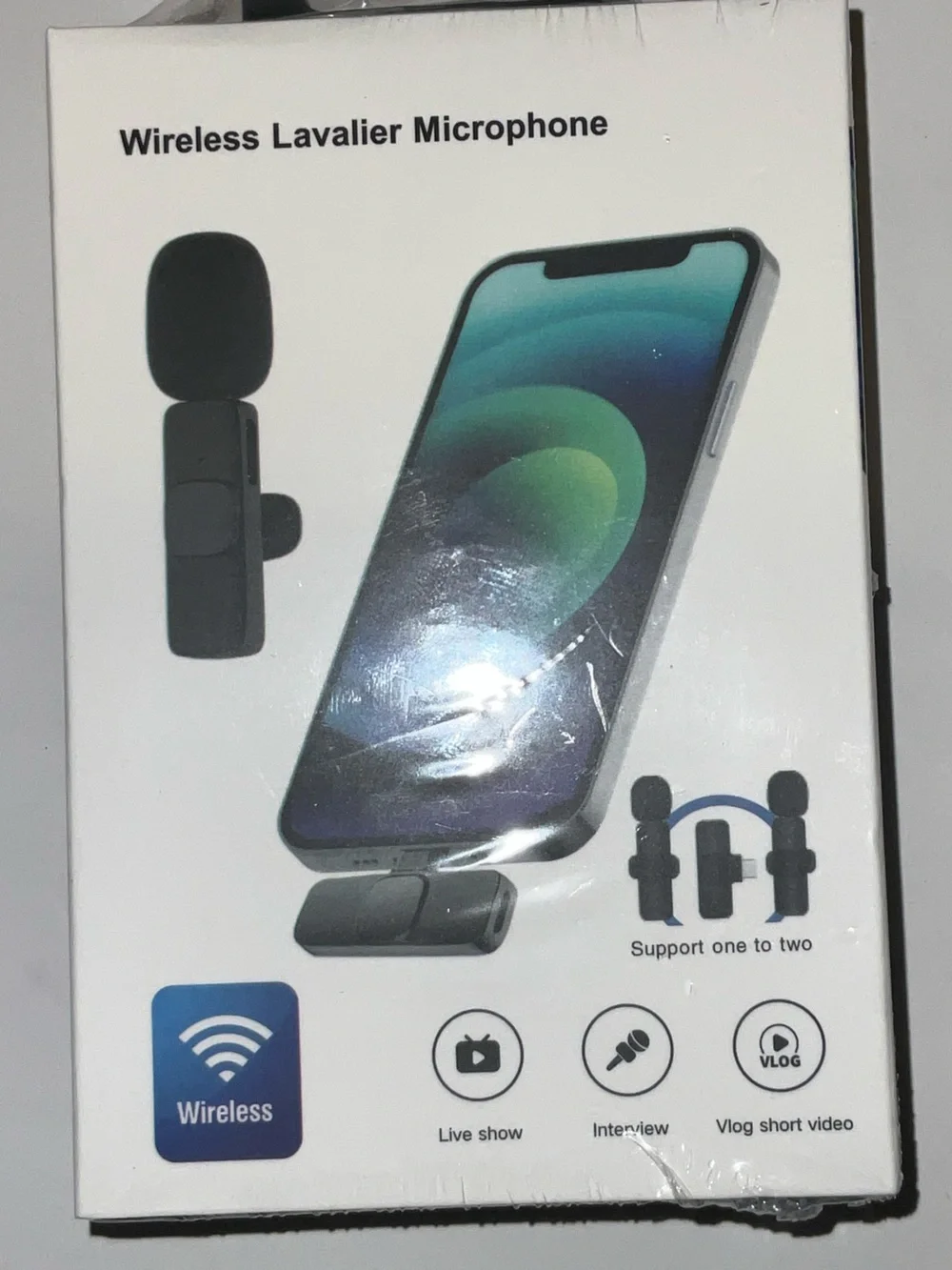 Wireless Lavalier Microphone for iPhone or Smartphones - Black NEW